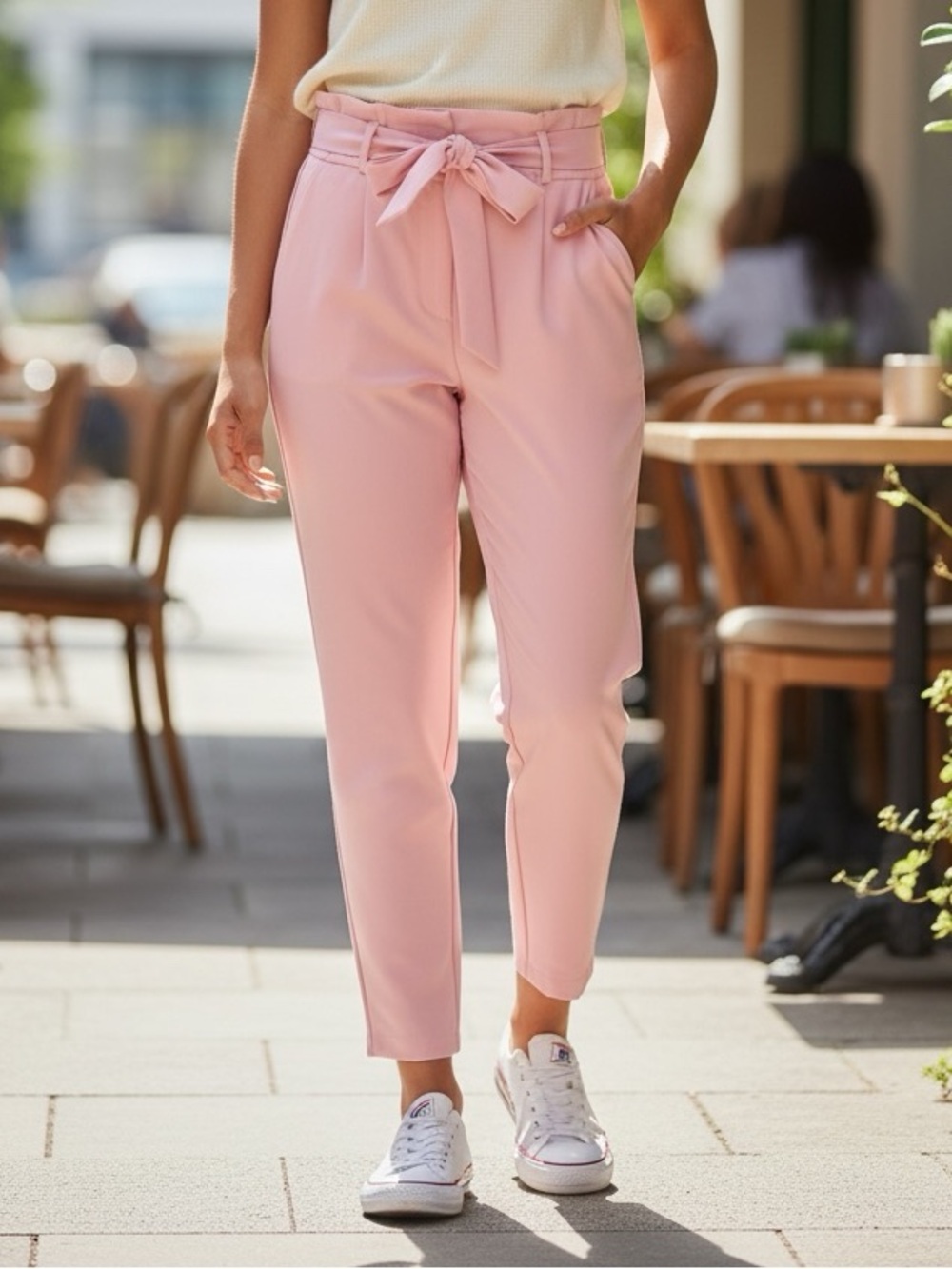 🫶🏻 7th Avenue New York Design Studio  Paperbag Waist Pink Women's Trousers